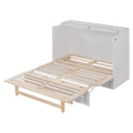 Full Size Murphy Bed With Large Drawers,White Full White Plywood