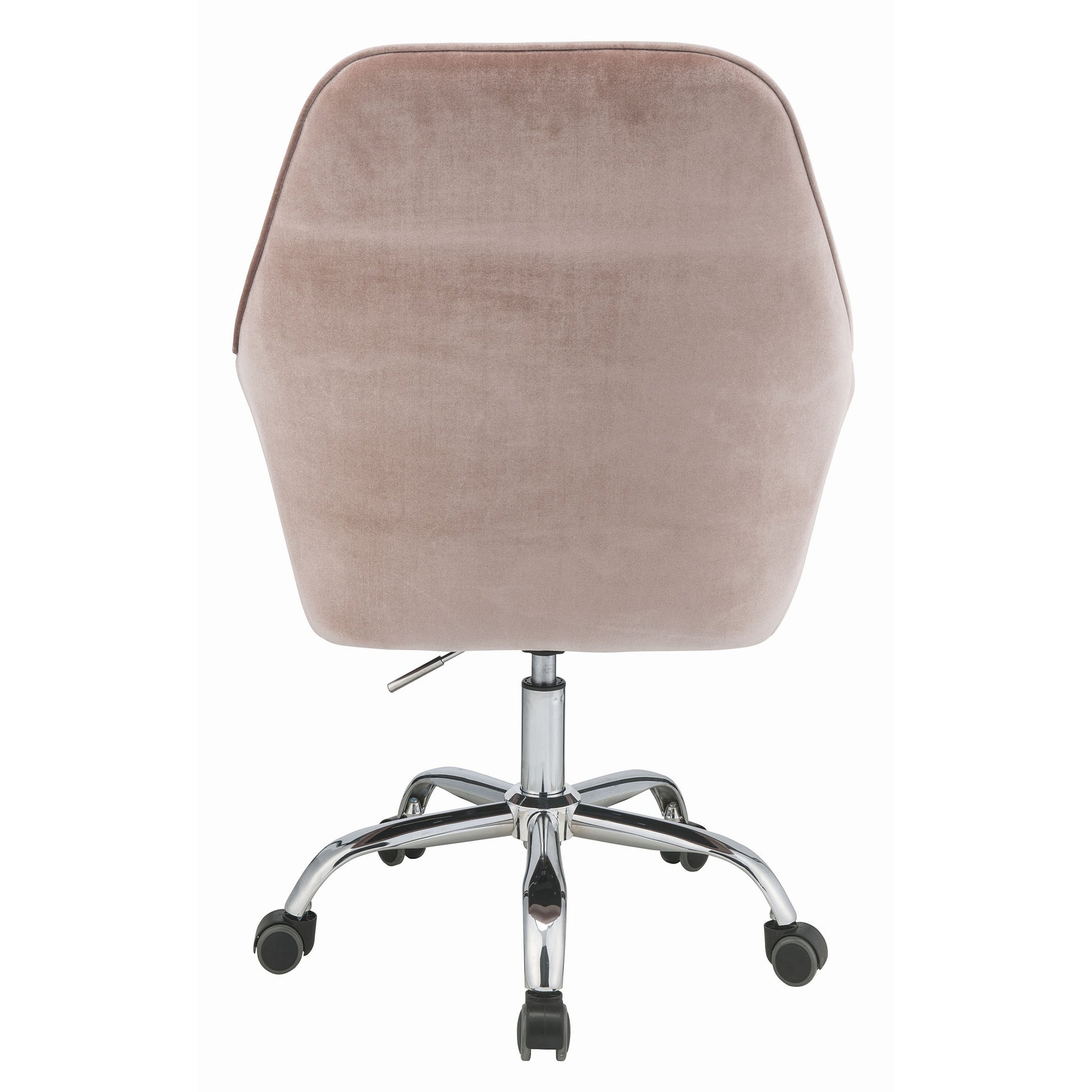 Peach And Chrome Swivel Office Chair Solid Pink Silver Foam Rectangular Office Chairs Solid Back Swivel Velvet