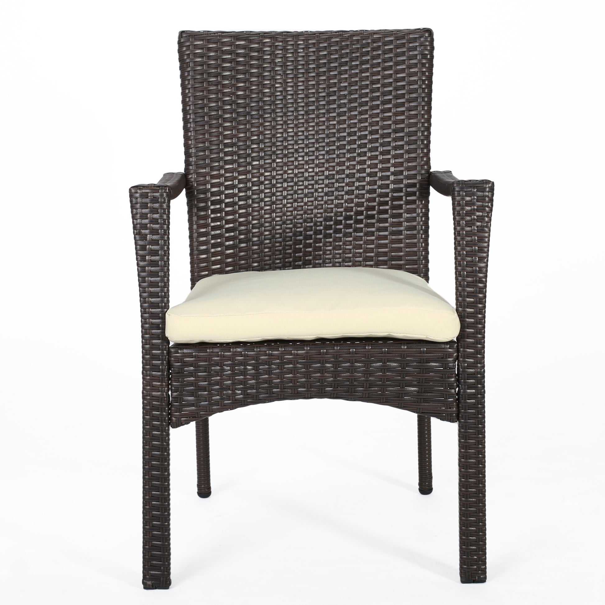 Elba Bistro Set Brown Multi Pe Rattan Iron Waterproof Fabric