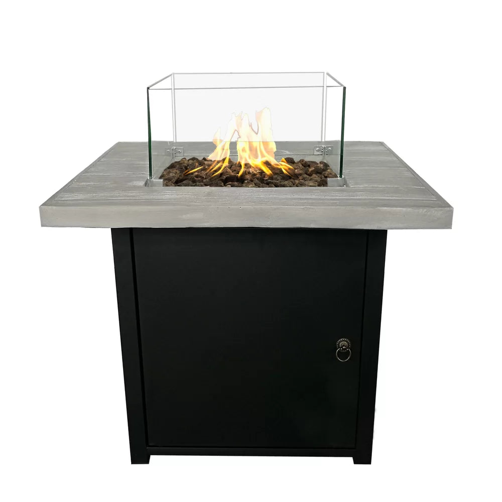 Fibre Reinforced Concrete Propane Fire Pit Table Black Gray Garden & Outdoor Modern Stone Concrete