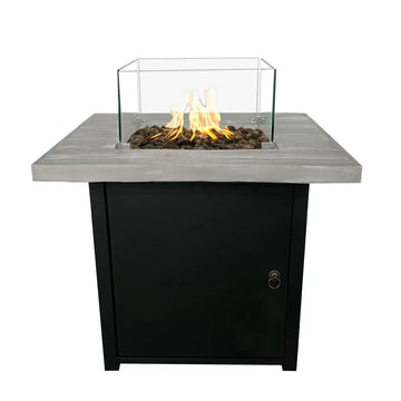 Fibre Reinforced Concrete Propane Fire Pit Table Black Gray Garden & Outdoor Modern Stone Concrete