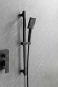 Wall Mounted Shower System In Matte Black With Shower Head, Handheld Shower, 3 Body Jets Matte Black Brass Brass