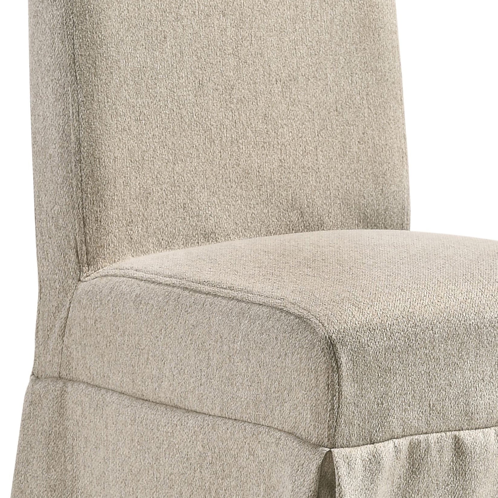 Tan Tight Back Side Chairs With Skirt Set Of 2 Tan Dining Room Contemporary Rubberwood Set Of 2 Wood Fabric