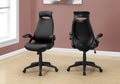 Office Chair, Adjustable Height, Swivel, Ergonomic, Armrests, Computer Desk, Work, Black Leather Look, Black Metal, Contemporary, Modern Black Foam Faux Leather