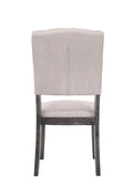 Bernard Beige Linen & Weathered Gray Oak Finish Side Chair Set Of 2 Beige,Gray Linen,Synthetic Wood
