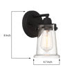 1 Light Outdoor Steel Dimmable Wall Light Black Outdoor Lighting Steel Glass Metal