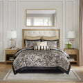 12 Piece Comforter Set With Cotton Bed Sheets Black Cal King California King Black Cotton