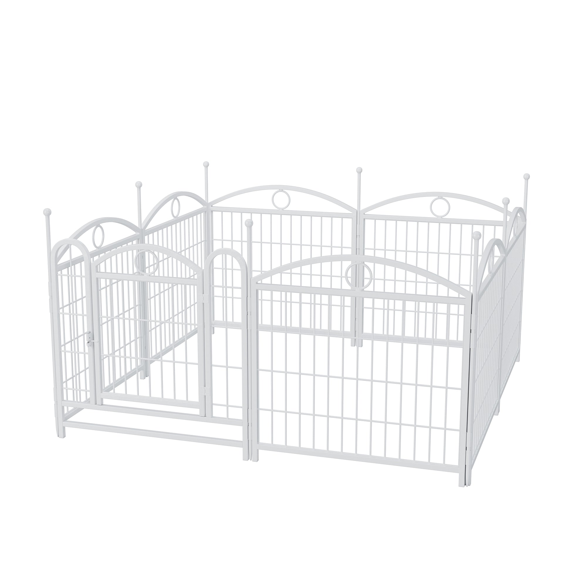 Dog Playpen Indoor 24 Inch 8 Panels Metal Dog Pen Pet Dog Fence Outdoor Exercise Pen With Doors, Heavy Duty Dog Fence Puppy Pen For Large Medium Small Dogs Indoor Outdoor Foldable Pet Exercise Pen