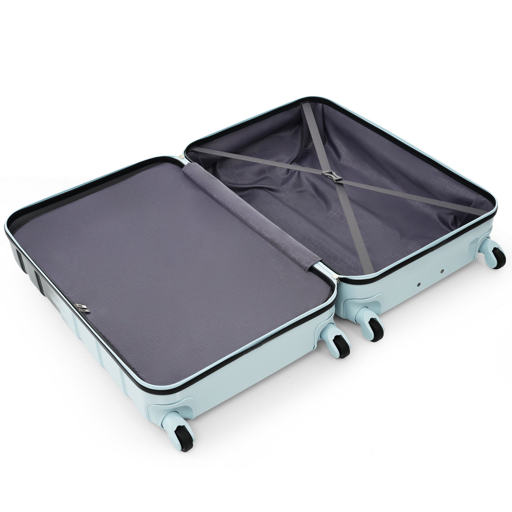 Luggage Sets Model Abs Hardshell 3Pcs Clearance Luggage Hardside Lightweight Durable Suitcase Sets Spinner Wheels Suitcase With Tsa Lock 20''24''28'' Blue And Black Black Blue Abs Pc