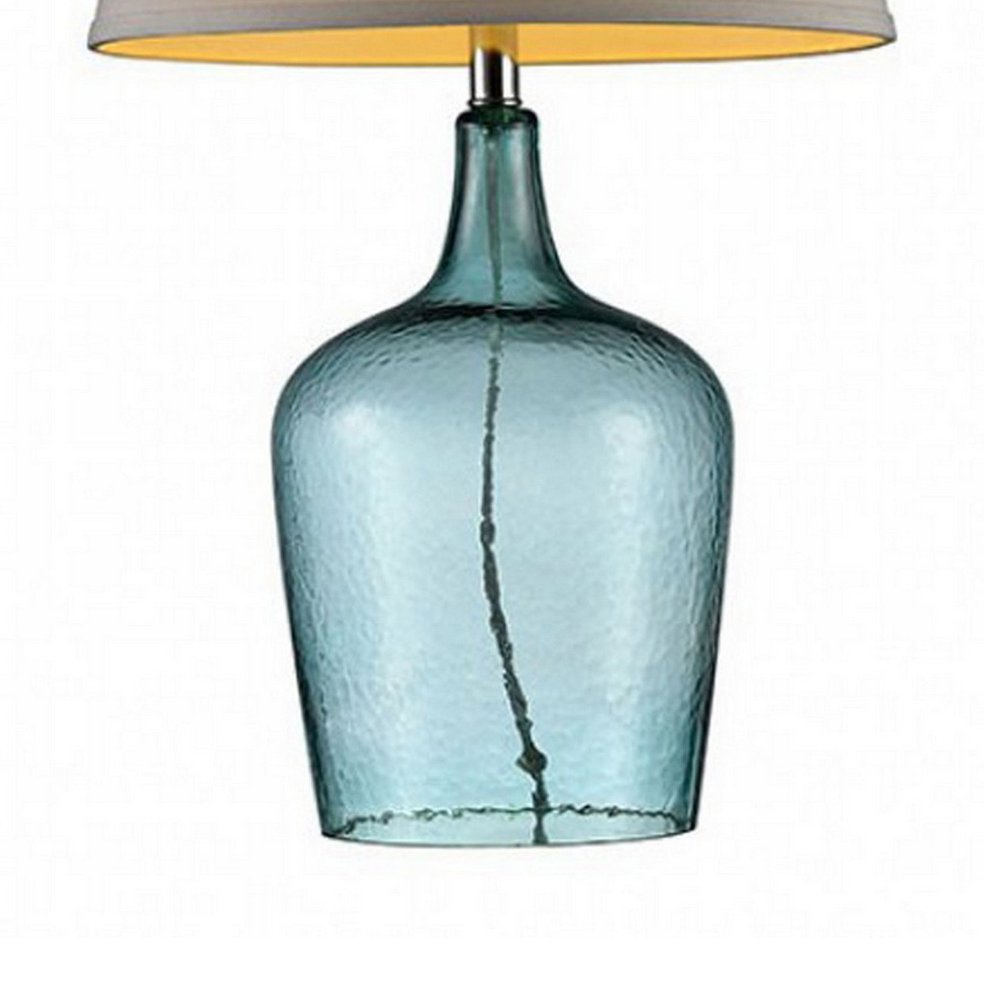 Alex Contemporary Ocean Breeze Glass Table Lamp, Blue Blue Glass