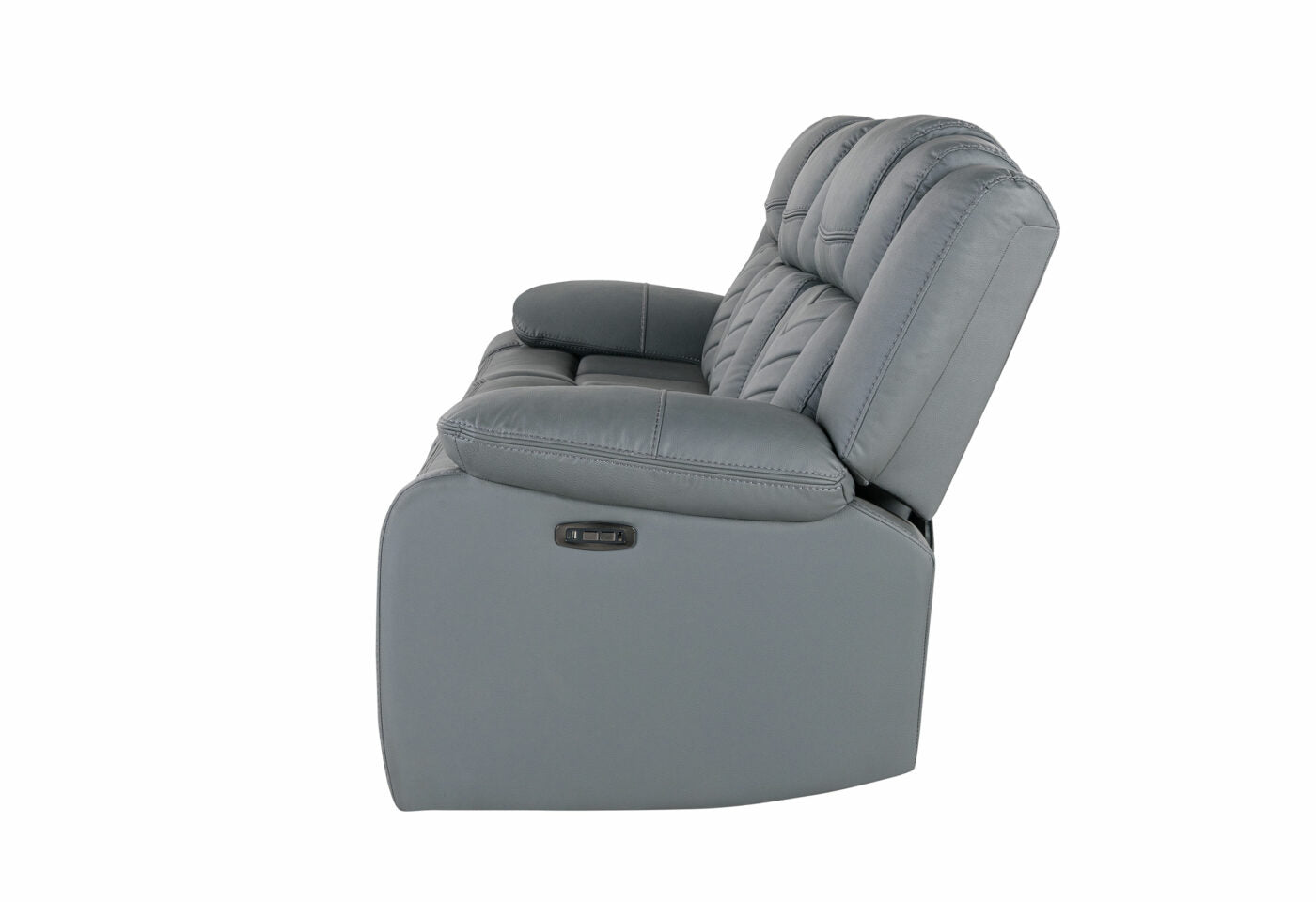 Raize Grey 10 Power Reclining Sofa With Ddt, Wc And Led Gray Fabric 3 Seat