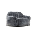 Modern Soft Faux Fur Memory Foam Bean Bag With Armrest, Living Room Lounger Chair, Blue Gray Black Grey Polyester Primary Living Space Soft Modern Memory Foam Polyester