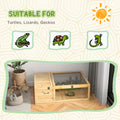 Pawhut Wooden Tortoise House Indoor Turtle Habitat Enclosure Outdoor Reptile Cage For Lizards, Geckos, Yellow Yellow Wood