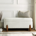 Ottoman Bench With Storage And Seat Cushion, Made Of Looped Gauze Material, Suitable For Bedrooms, Living Rooms, And Entrance Passages Beige 42.5