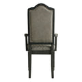 Two Tone Grey And Charcoal Upholstered Back Arm Chairs Set Of 2 Grey Black Primary Living Space Contemporary Rubberwood Set Of 2 Wood Fabric