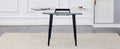 With A Clever Retractable Mechanism, The Mdf Table Top And Black Metal Legs And Has A Smooth And Delicate Surface. The Unique Look Creates The Sleekof A Modern Home. White Mdf Metal