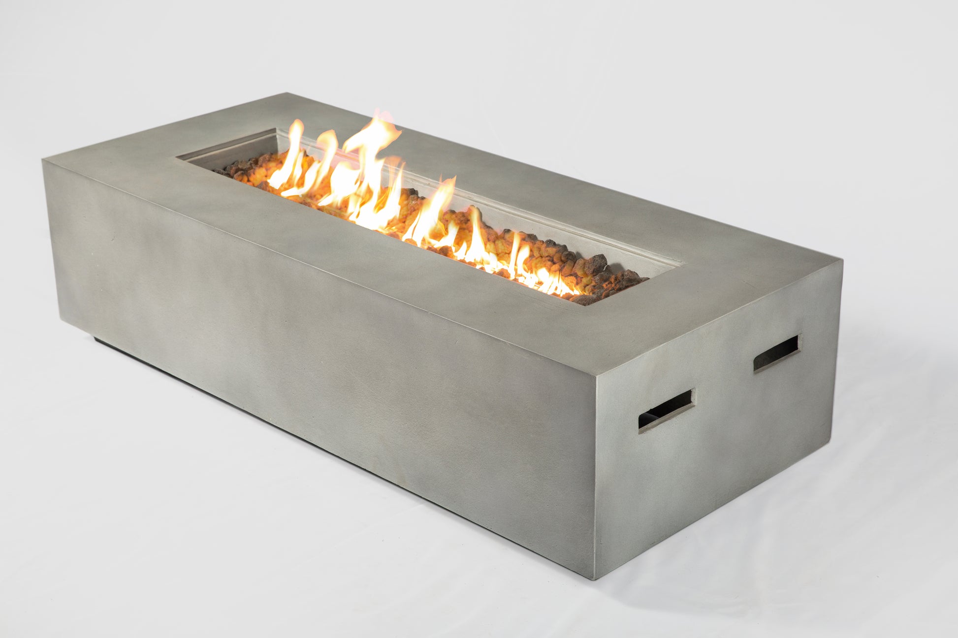 Concrete Propane Outdoor Fire Pit Table Cream White Concrete