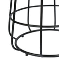 Side Table Black White Marble Metal