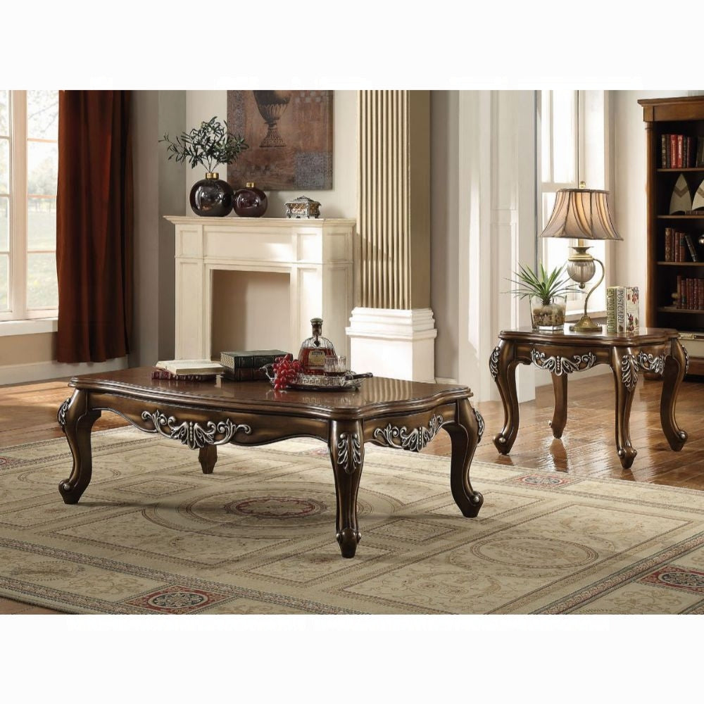 Antique Oak End Table With Queen Anne Legs Oak Primary Living Space Square Solid Wood Mdf