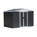 Outdoor Storage Garden Bike Shed 8X6 Feet Apex Roof Dark Grey With Aluminum Alloy Frame And Sliding Door Grey Garden & Outdoor Metal