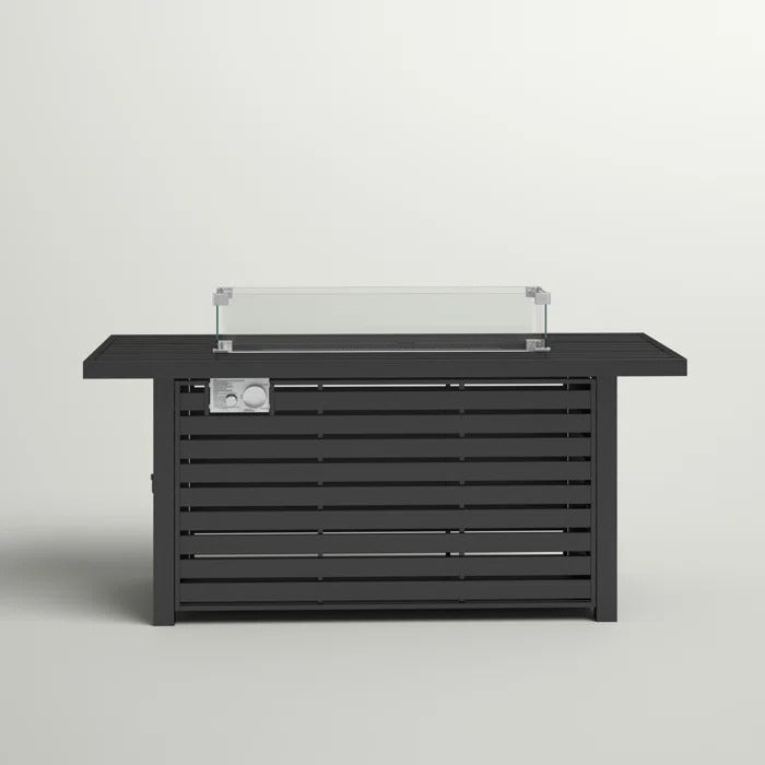 24" Steel Propane Fire Pit Table With Cover Black Steel