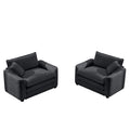 Luxurious And Sophisticated Deep Seated Sofa Set With Two Single Chairs In Grey Corduroy Fabric, Suitable For Bedroom And Office Grey Corduroy 2 Seat