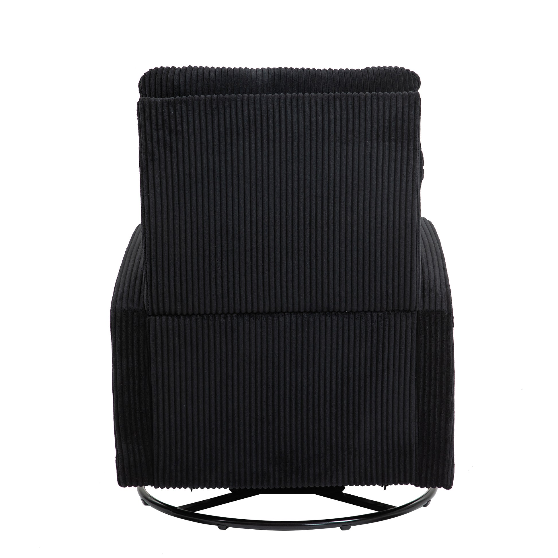 Jiada Upholstered Swivel Glider.Flannel Fabric.Rocking Chair For Nursery In Black.Modern Style One Left Bag Black Foam Corduroy