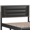 3 Pieces Bedroom Sets Queen Size Upholstered Bed With Led Lights, Nightstands And Dresser With Metal Handles And Sparkling Shiny Decoration, Black Expected Arrival Time:8.5 Queen Black 3 Piece Set Mdf Metal