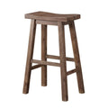 Wooden Frame Saddle Seat Bar Height Stool With Angled Legs, Large, Gray Gray Solid Wood