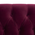 La Rosa Victorian Chesterfield Tufted Sofa, Burdy Velvet Burgundy Foam Velvet 3 Seat