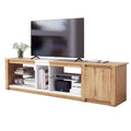 Moderntv Stand For Tvs Up To 80''Media Console With Multi Functional Storage, Entertainment Center With Led Light, Tv Cabinet For Living Room,Bedroom White Natural 70 79 Inches 70 79 Inches 70 Inches Particle Board