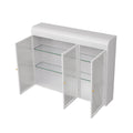 3 Door Arched Wall Mounted Glass Cabinets For Kitchen, Living Room And Bathroom White White Glass Metal