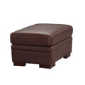 Dillon Leather Ottoman Raisin Genuine Leather Brown Memory Foam Genuine Leather