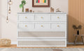 Full Size Murphy Bed With Large Drawers,White Full White Plywood