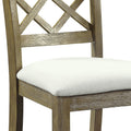 Karsen Beige Linen & Rustic Oak Finish Side Chair Set Of 2 Beige,Oak Linen,Synthetic Wood