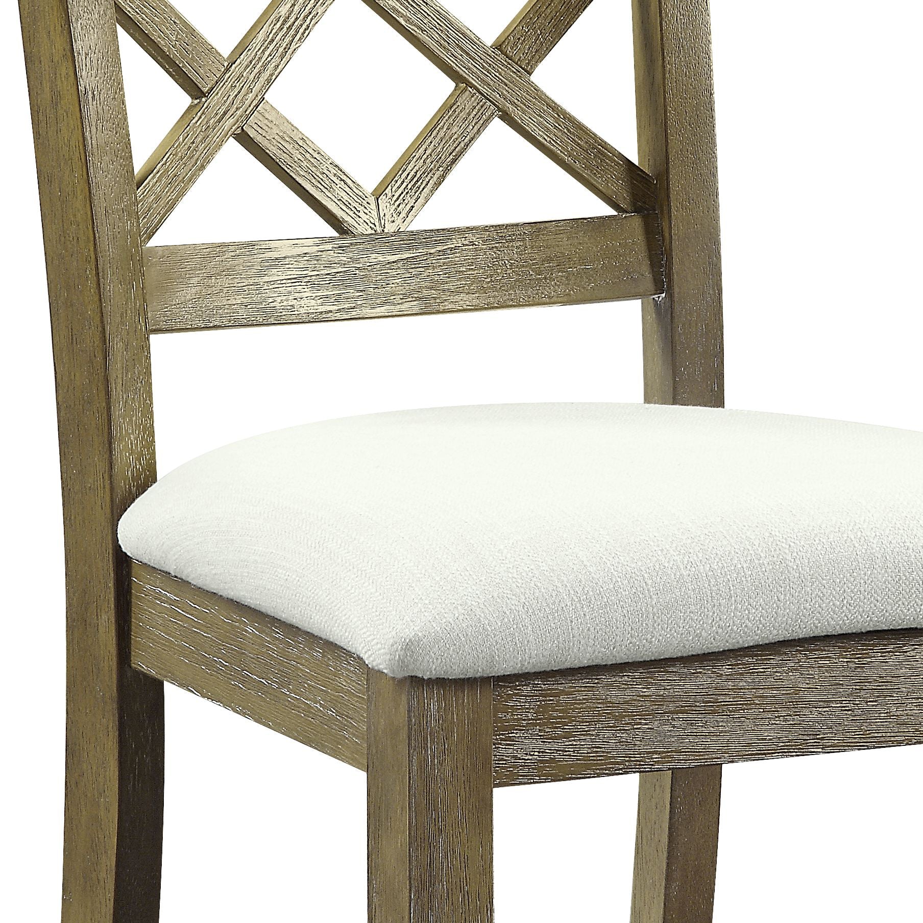 Karsen Beige Linen & Rustic Oak Finish Side Chair Set Of 2 Beige,Oak Linen,Synthetic Wood