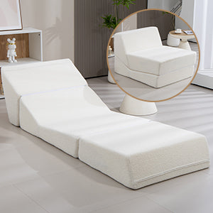 Folding Sofa Bed Couch Unfold For Comfortable Nap Modular Play Couch For Living Room The Office Room Playroom White Color White Primary Living Space Memory Foam And Polyurethane Foam Polyester Blend