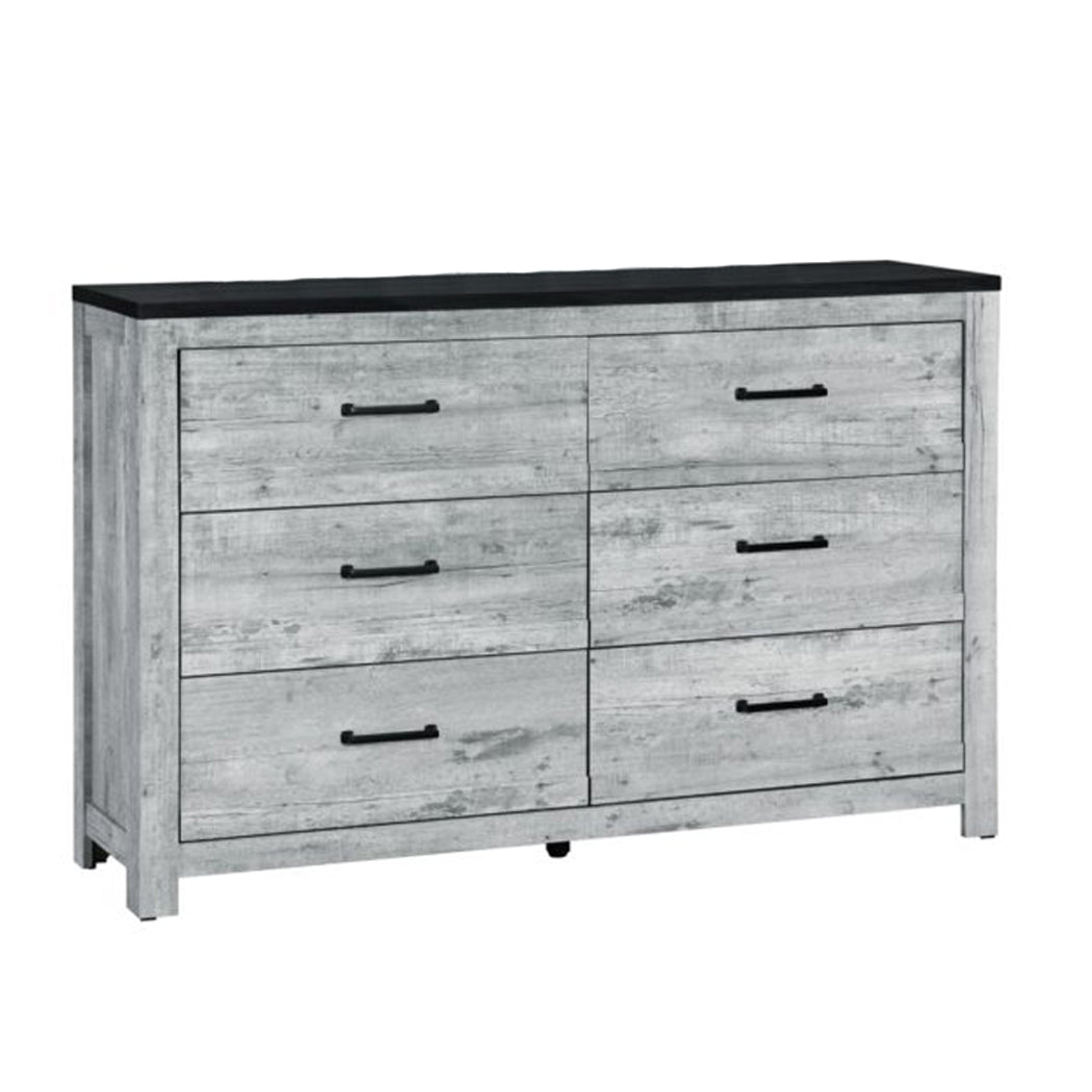 Kicks Grey Wash Dresser Gray Wash Solid Wood Mdf