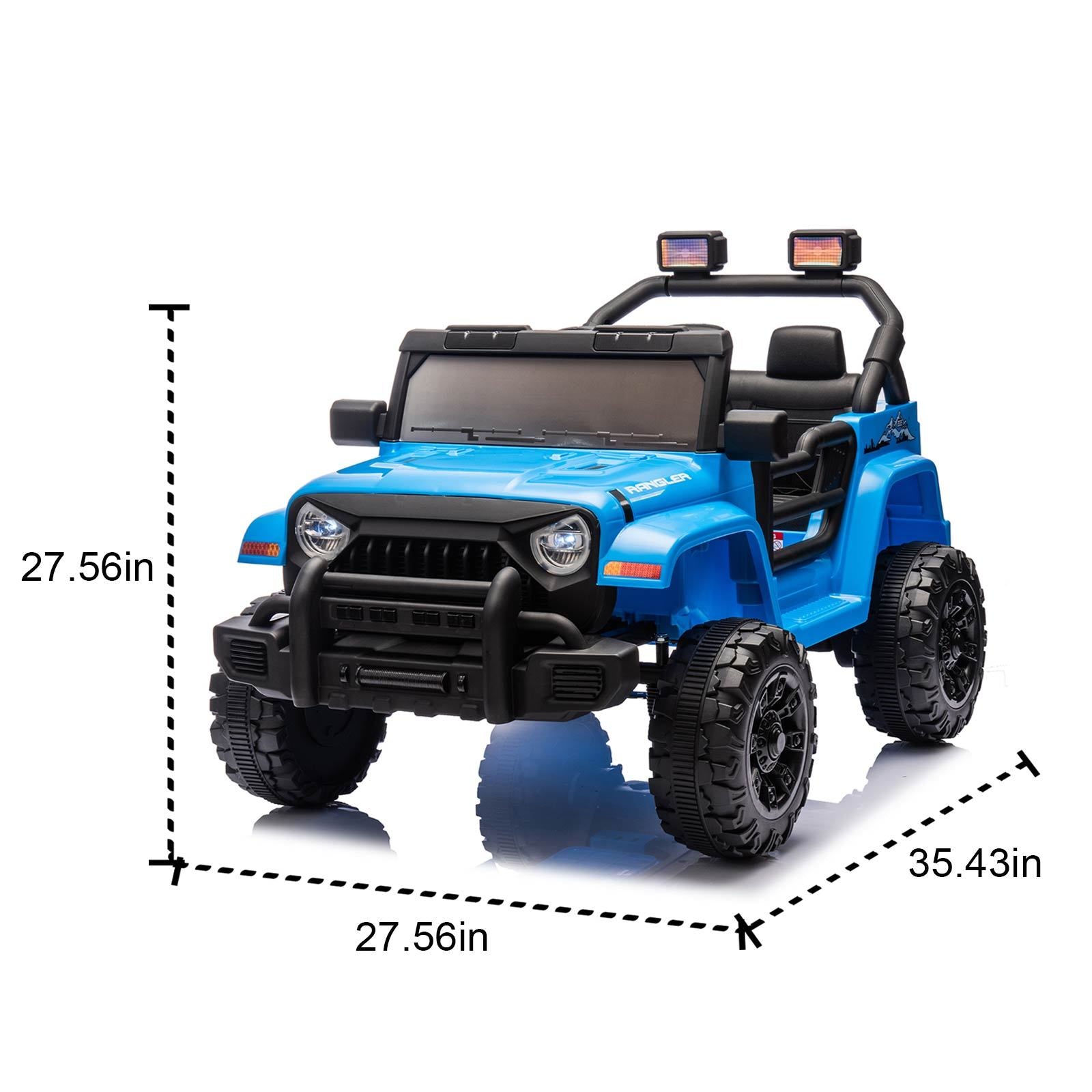 12V Kids Ride On Electric Car W Parents Control,Dual Drive, Four Wheel Suspension,With Music,Bluetooth,Mp3,Usb,With Headlights, Steering Wheel Quick Release,Slow Start For Kids Aged 3 4. Blue 50 99 Lbs Polypropylene