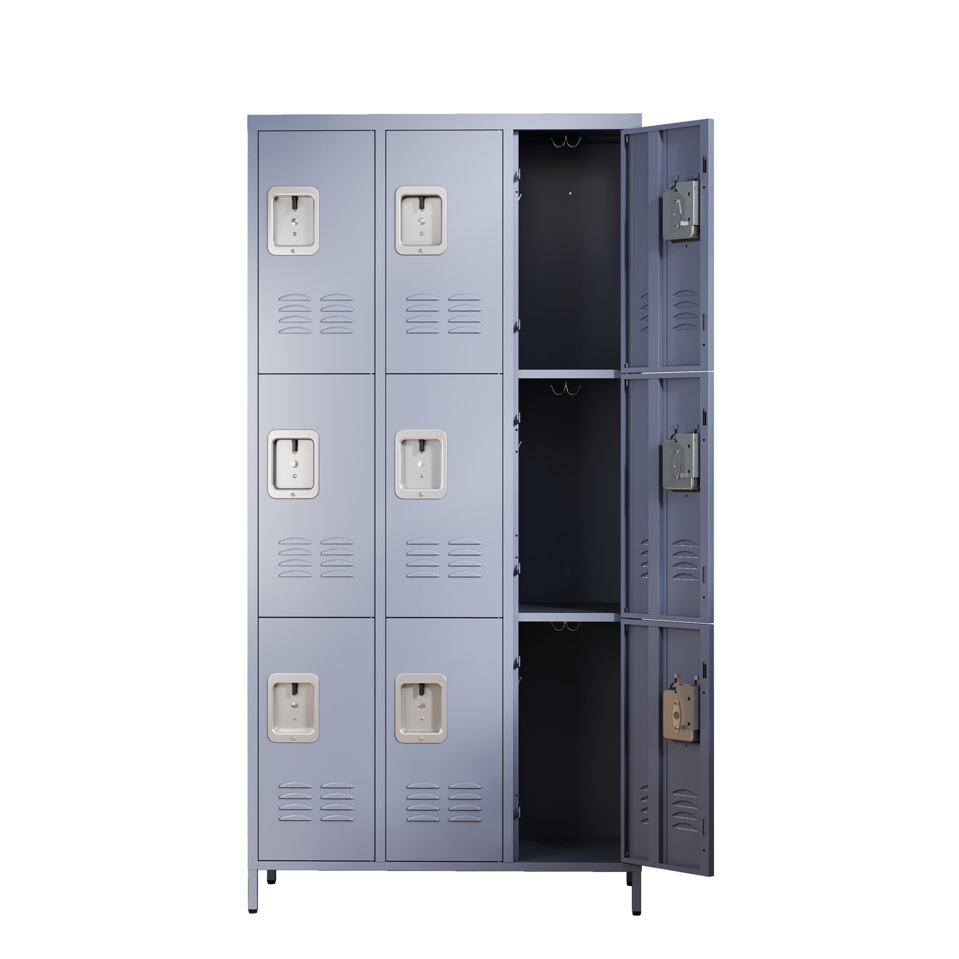 9 Door 72"H Metal Lockers With Lock For Employees,School,Office,Gym,Bedroom,Storage Locker Cabinet,Gray,Assembly Required Gray Gym Modern Metal Metal