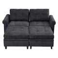 U Shaped Sectional Couch Convertible Sectional Couch With Double Chaise 6 Seat Sectional Sofa For Living Room Dark Gray Dining Room Fabric 6 Seat