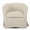 Swivel Chair With Loose Cover Natural Fabric