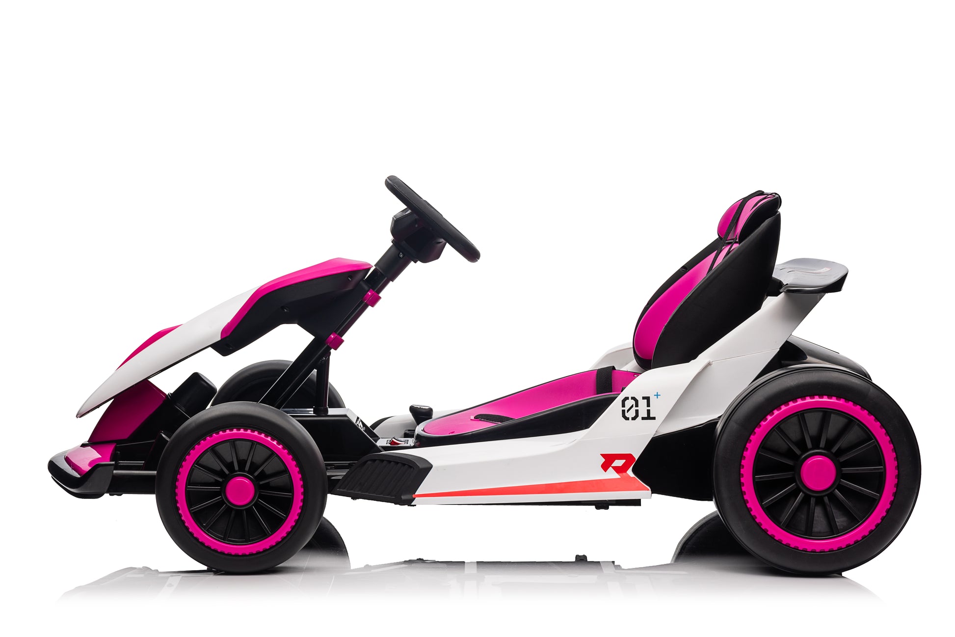 Electric Go Karts, Battery Powered Ride Karts Suitable For Children Aged 6 15, Outdoor Drift Pink Abs