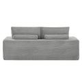 Luxurious Sectional Sofa,Corduroy L Shaped Couch With Movable Ottoman, Oversized Comfy Couch With Zippered Backrest For Living Room,Apartment,Office Light Grey Corduroy 4 Seat