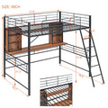 Full Size Loft Bed With Desk And Shelfloft Bed With Ladder,Full,Black Full Black Metal