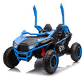 24V Two Seater Kids Ride On Utv W Parents Control,20In Seat Width,400W Super High Power,Four Wheel Suspension,Bluetooth,Mp3,Usb,Led Light,Horn,Rear Storage Space,Speeds 3.73 4.97Mph For Kids Aged 3 . Blue 100 149 Lbs Polypropylene