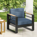 Giovanna Club Chair Blue Fabric Metal