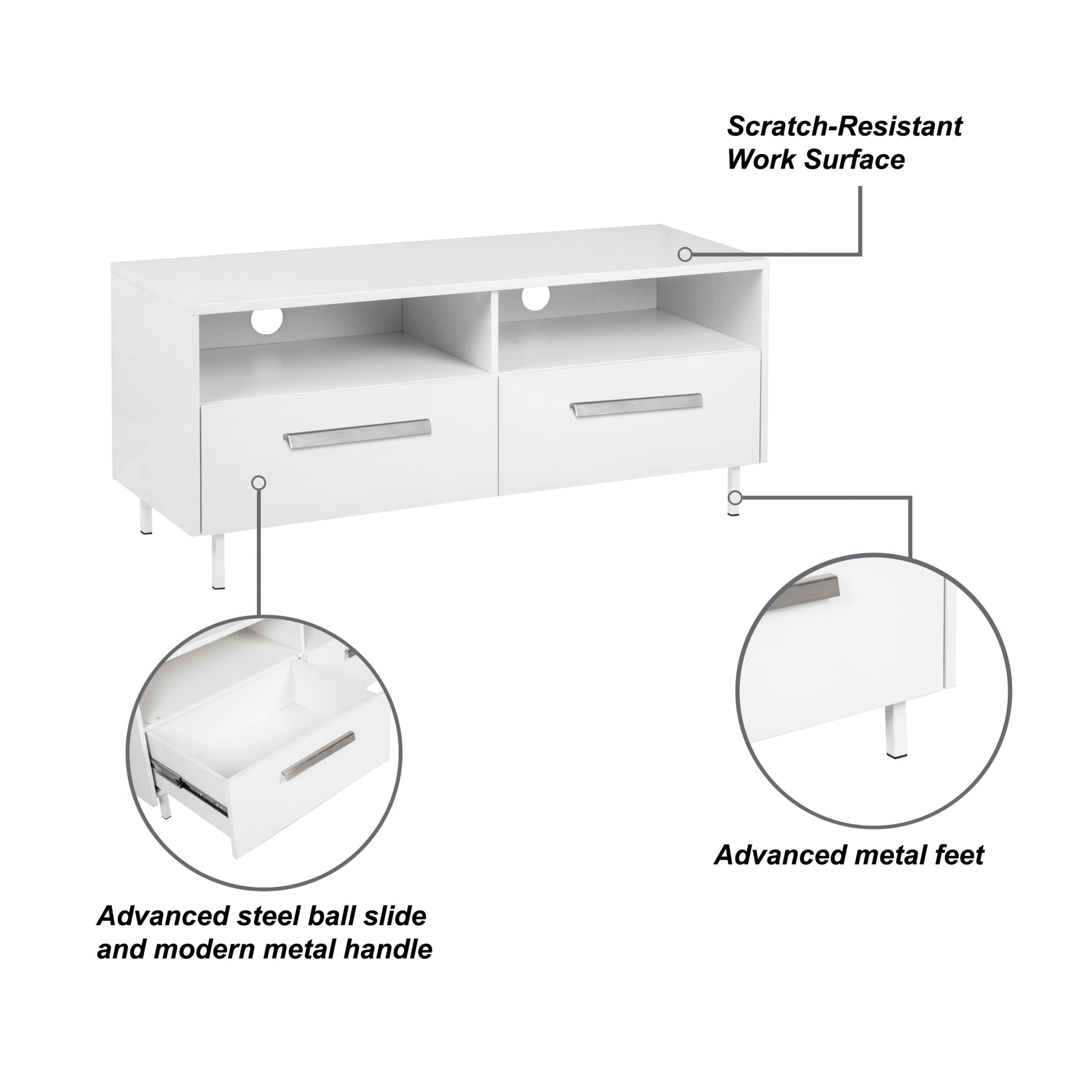 Tv Stand Modern White Media Console Entertainment Center With Storage Fits 75" Tv" White 70 79 Inches Solid Wood