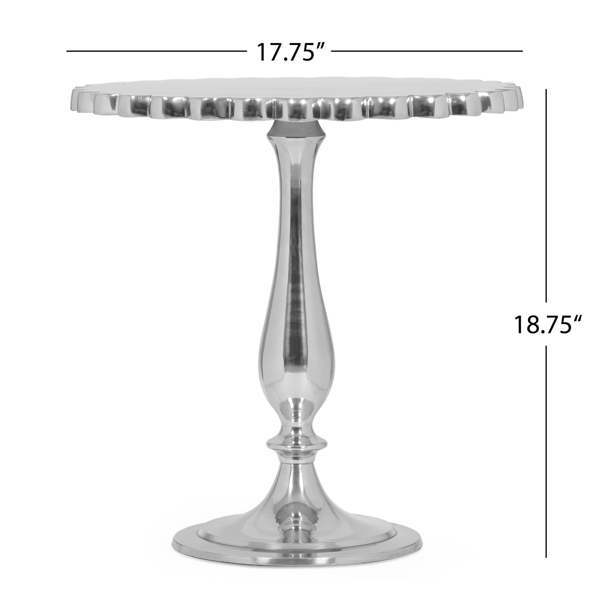 Curly Accent Table Antique Silver Metal