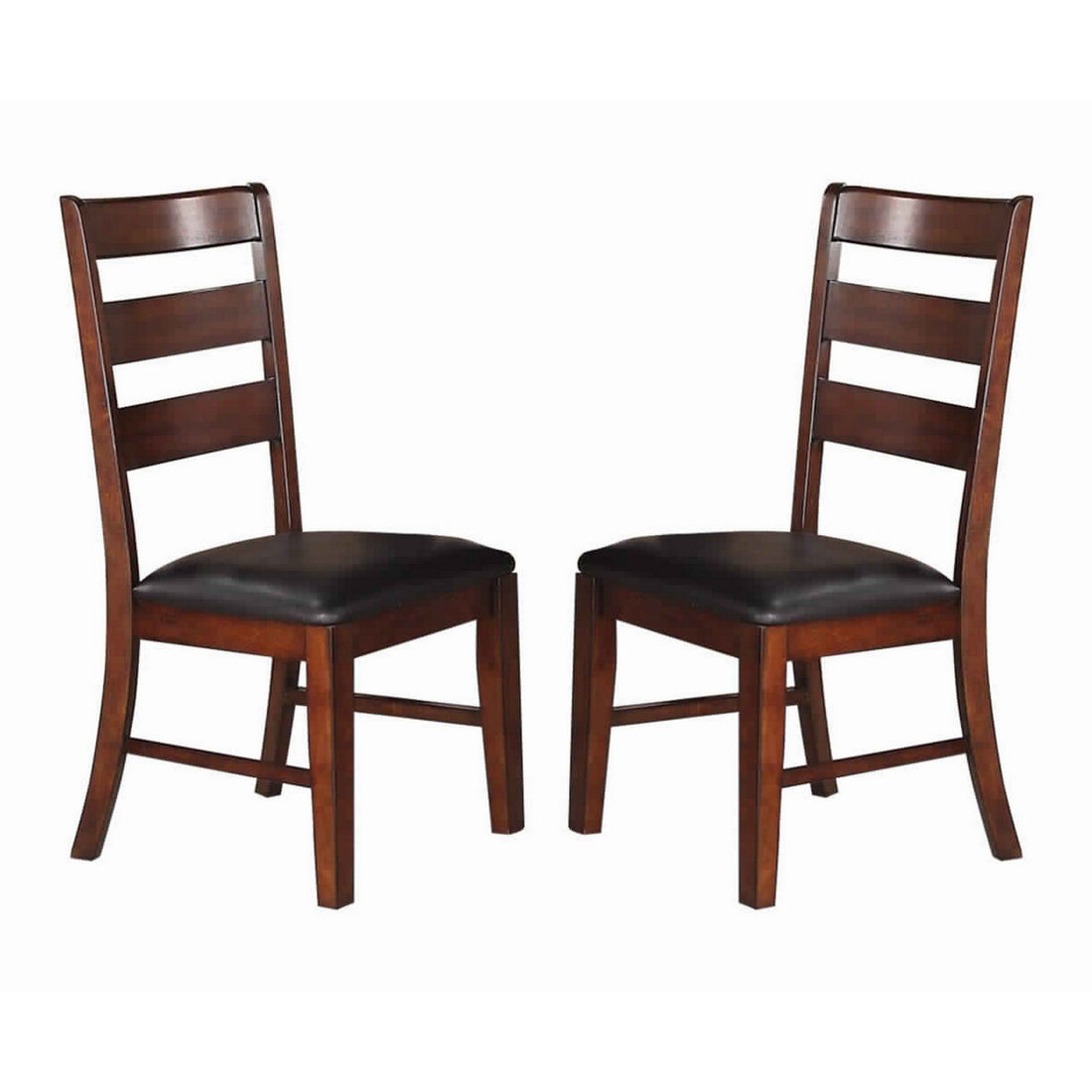 Solid Wood Side Chairs With Ladder Back Set Of 2 Brown Brown Solid Wood